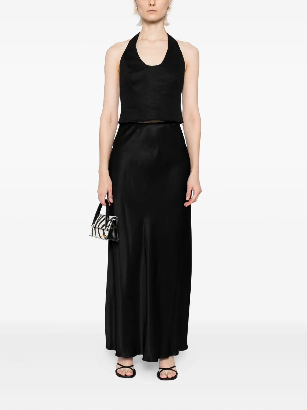 Reformation Sasha linnen top Zwart