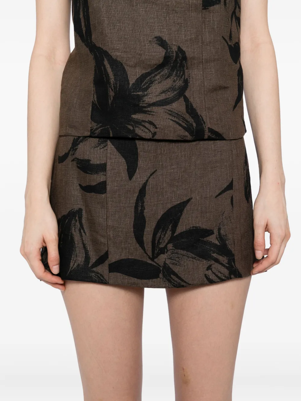 Reformation Avielle Linen Two Piece Set Isadora In Brown