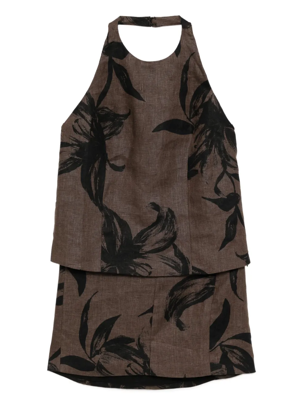 Reformation Avielle Linen Two Piece In Brown