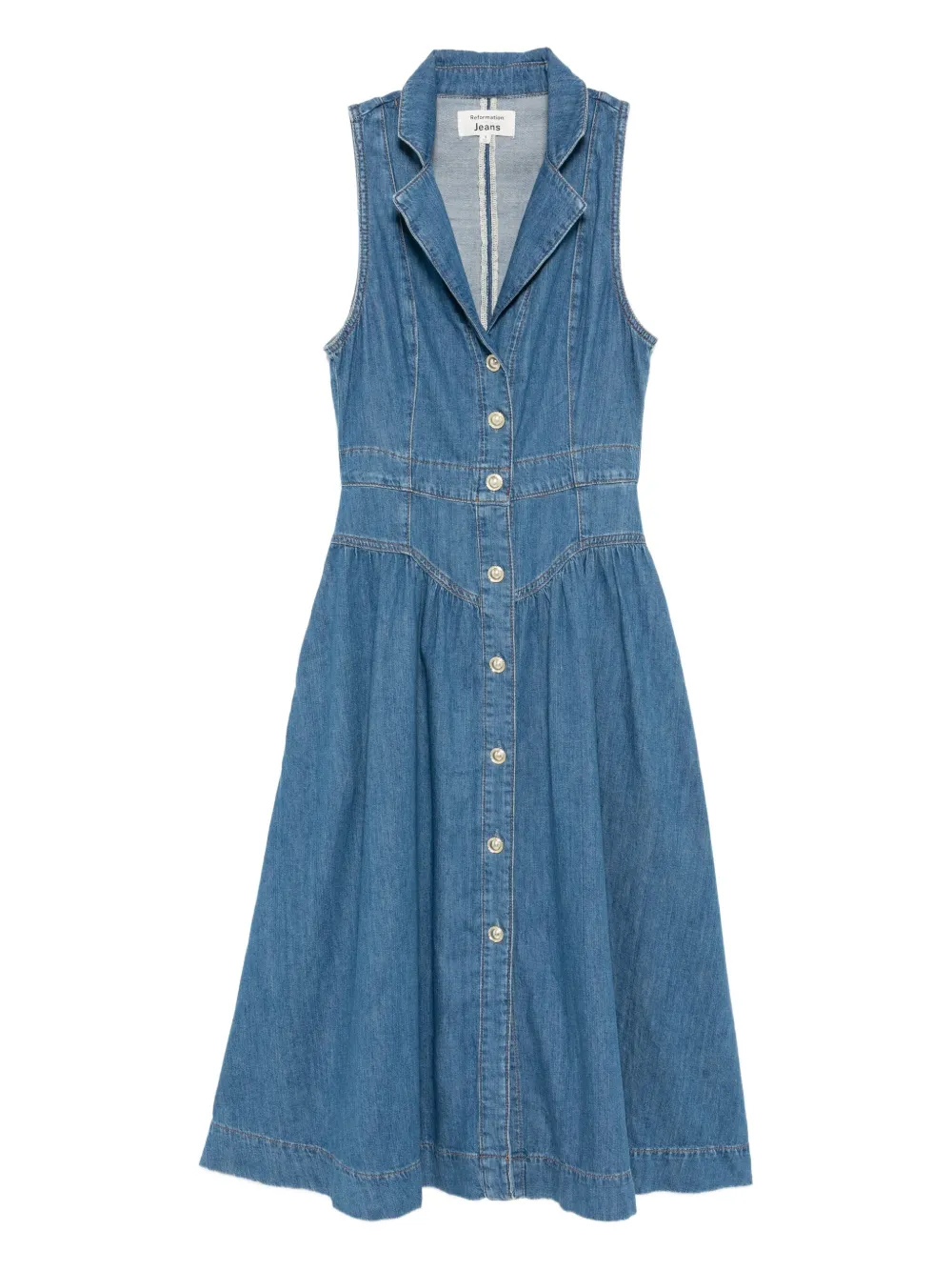 Reformation Ellison Denim Dress In Blue