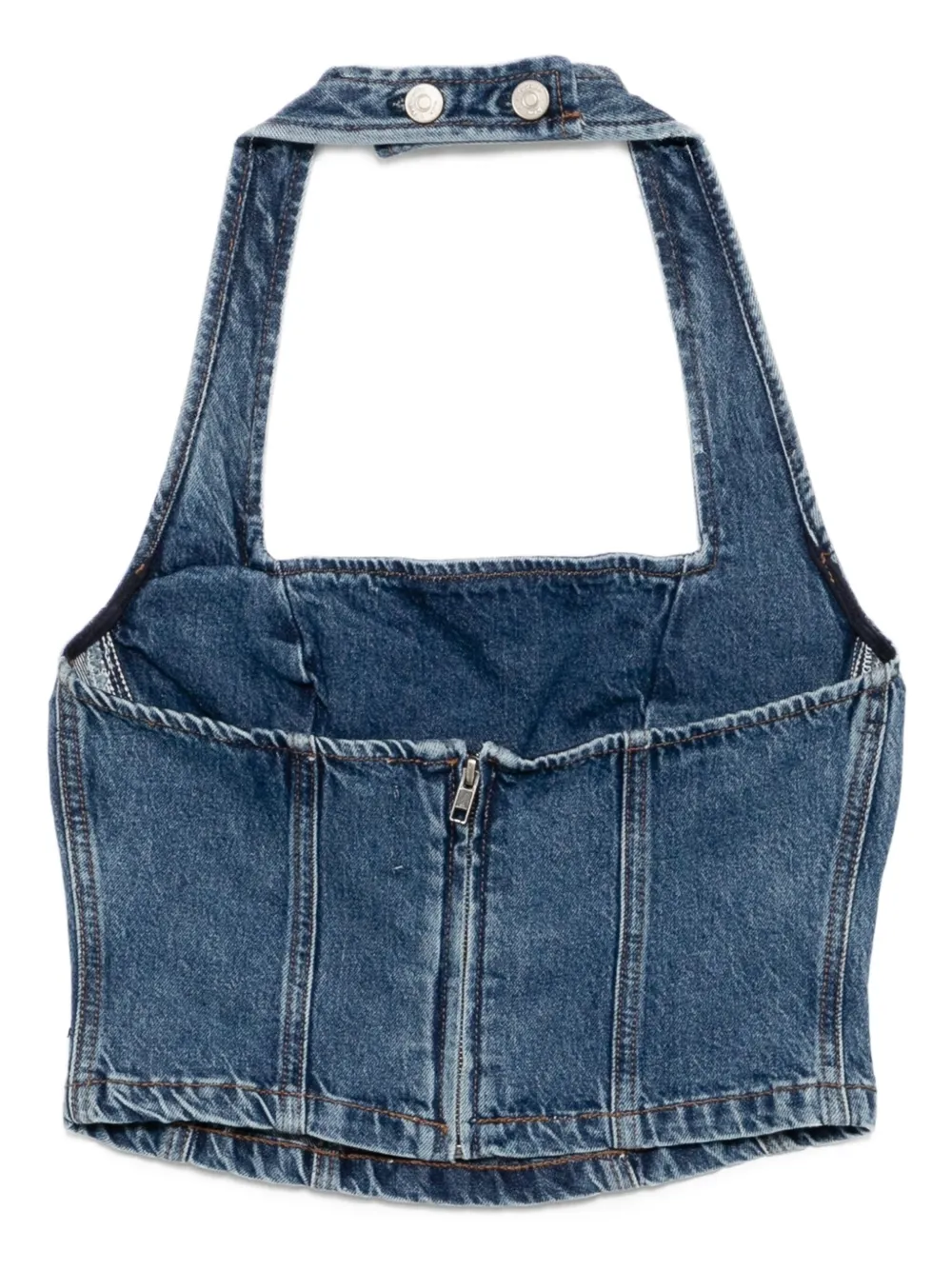Reformation Lucinda denim top Blauw