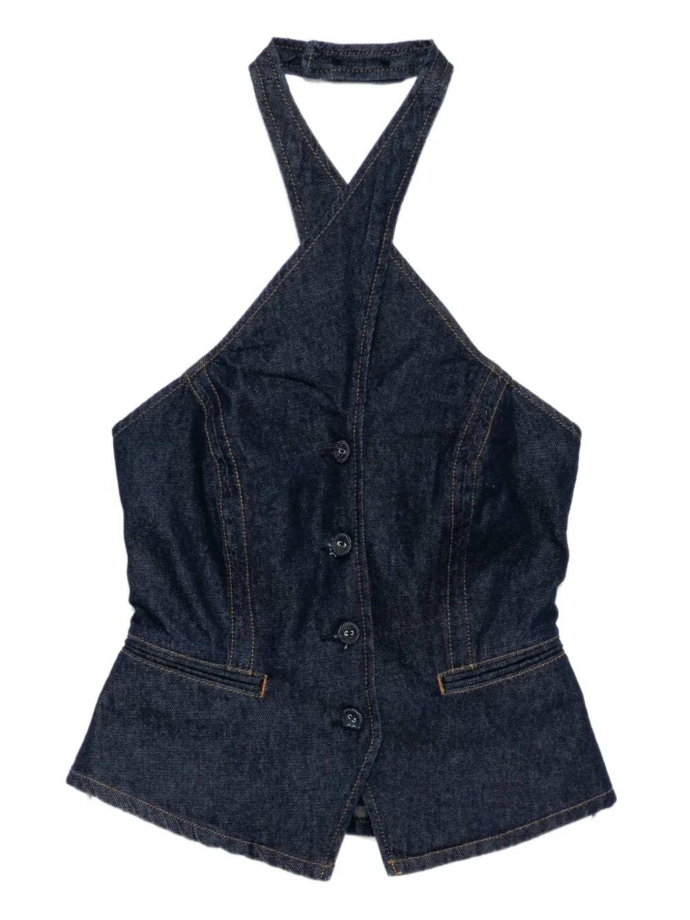 Reformation Tate Denim Top In Blue