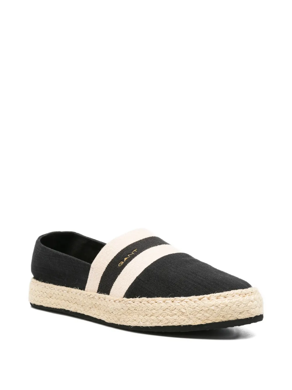 Gant stripe-detail flat espadrilles Black