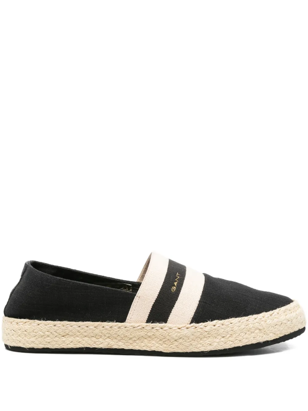 Gant stripe-detail flat espadrilles Black