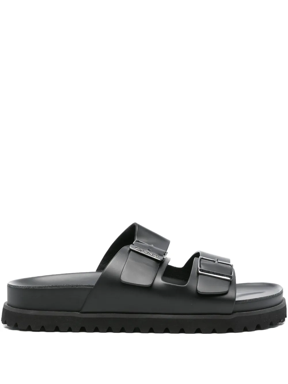 Gant double-buckle leather slides Black