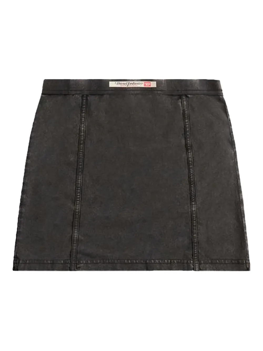panelled denim mini fitted skirt