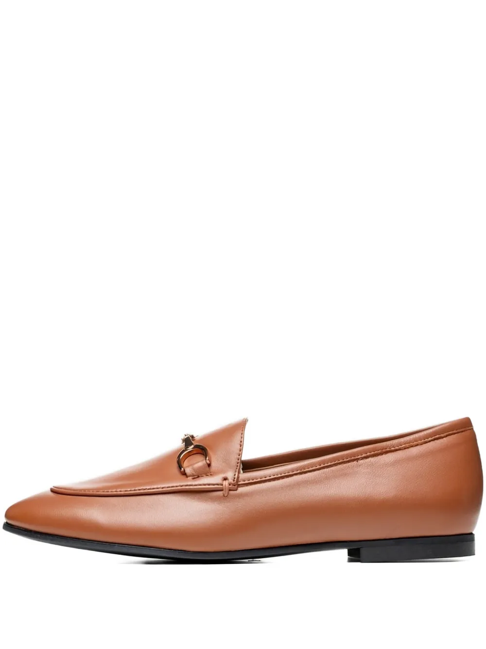 Poche Paris Estelle Leather Loafers In Brown