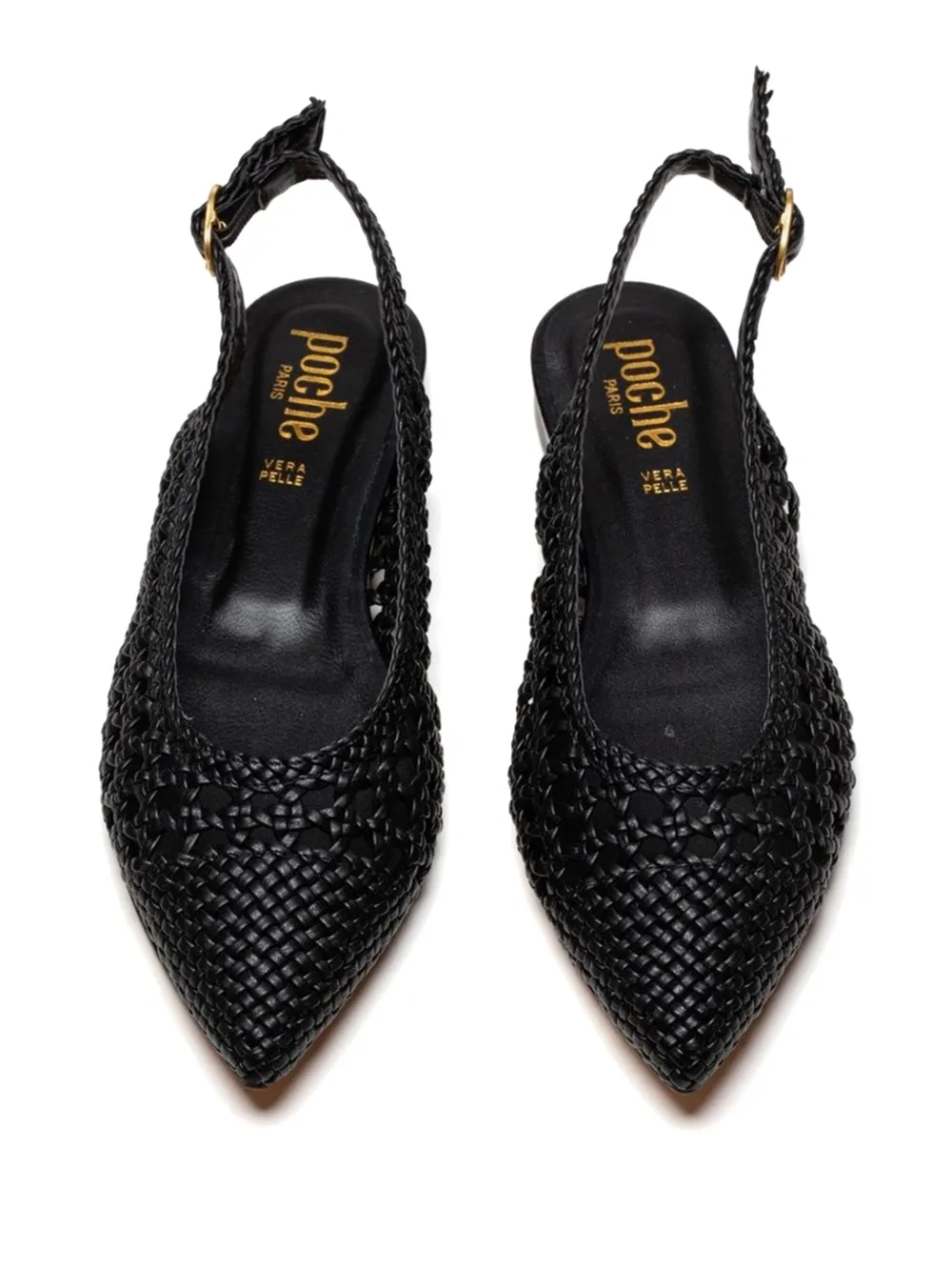 Poche Paris woven slingback sandals Black