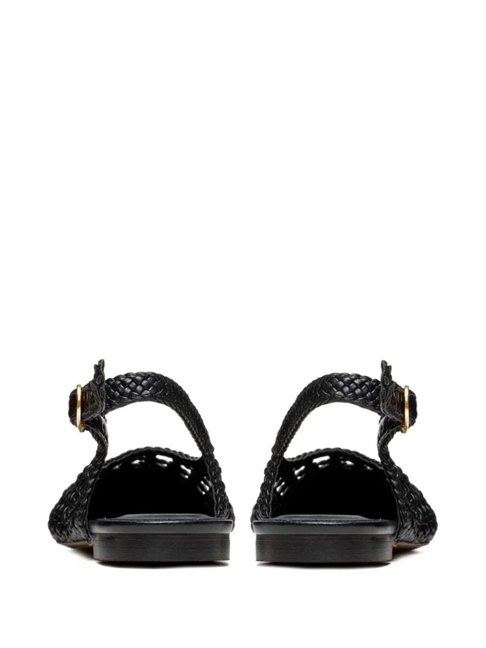 Poche Paris woven slingback sandals Black