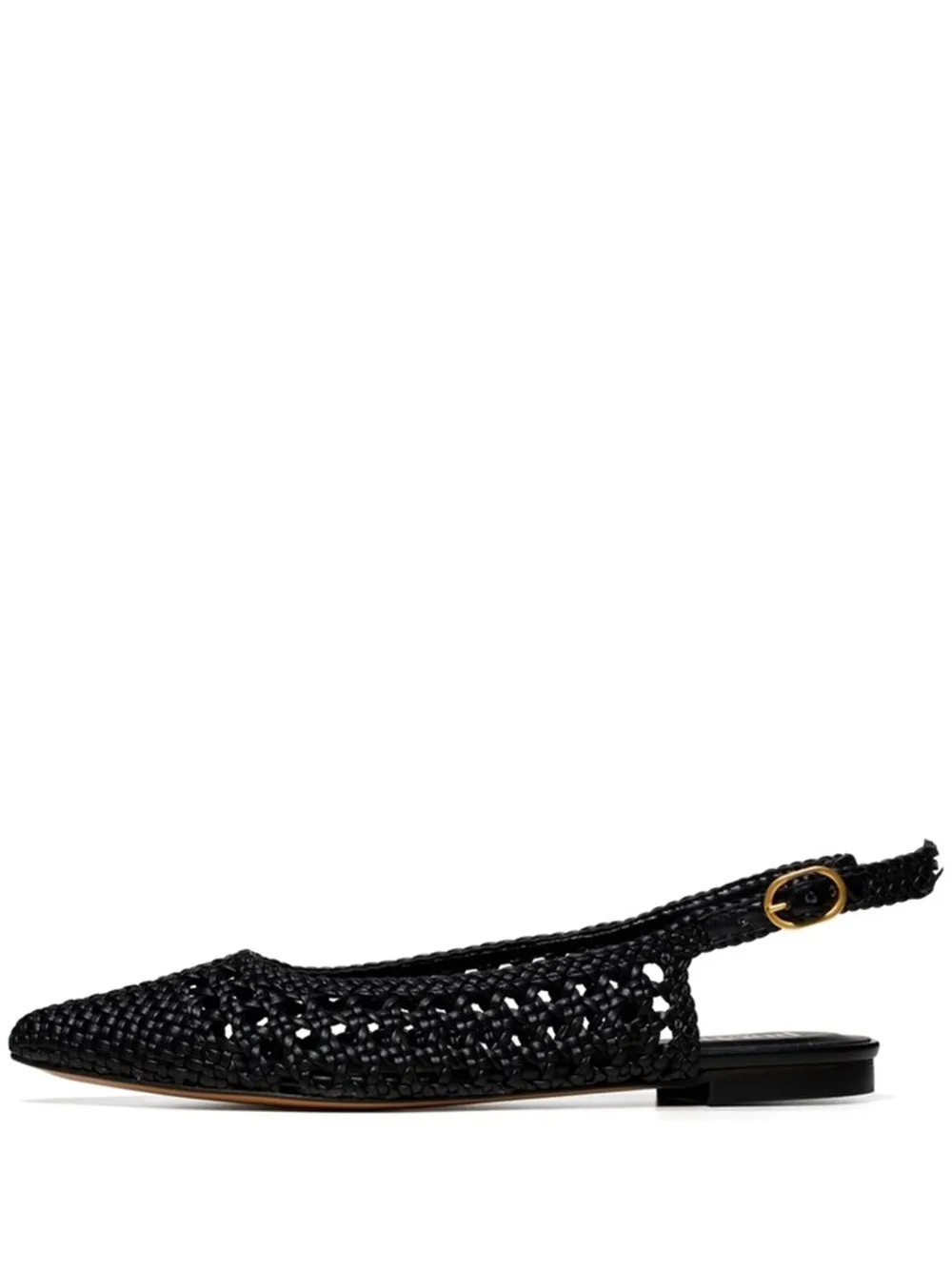 Poche Paris Woven Slingback Sandals In Black