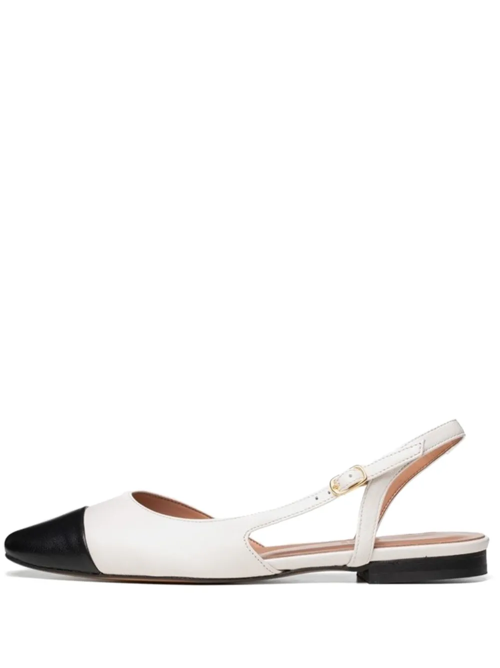 Poche Paris Two-tone Slingback Sandals In White
