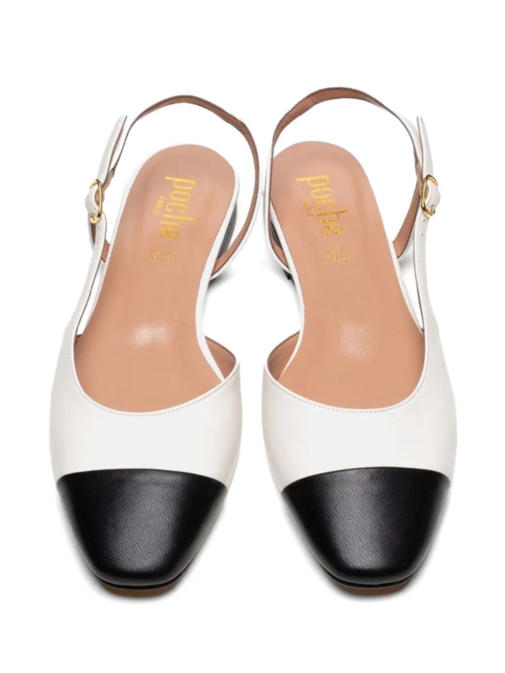 Poche Paris two-tone slingback sandals White