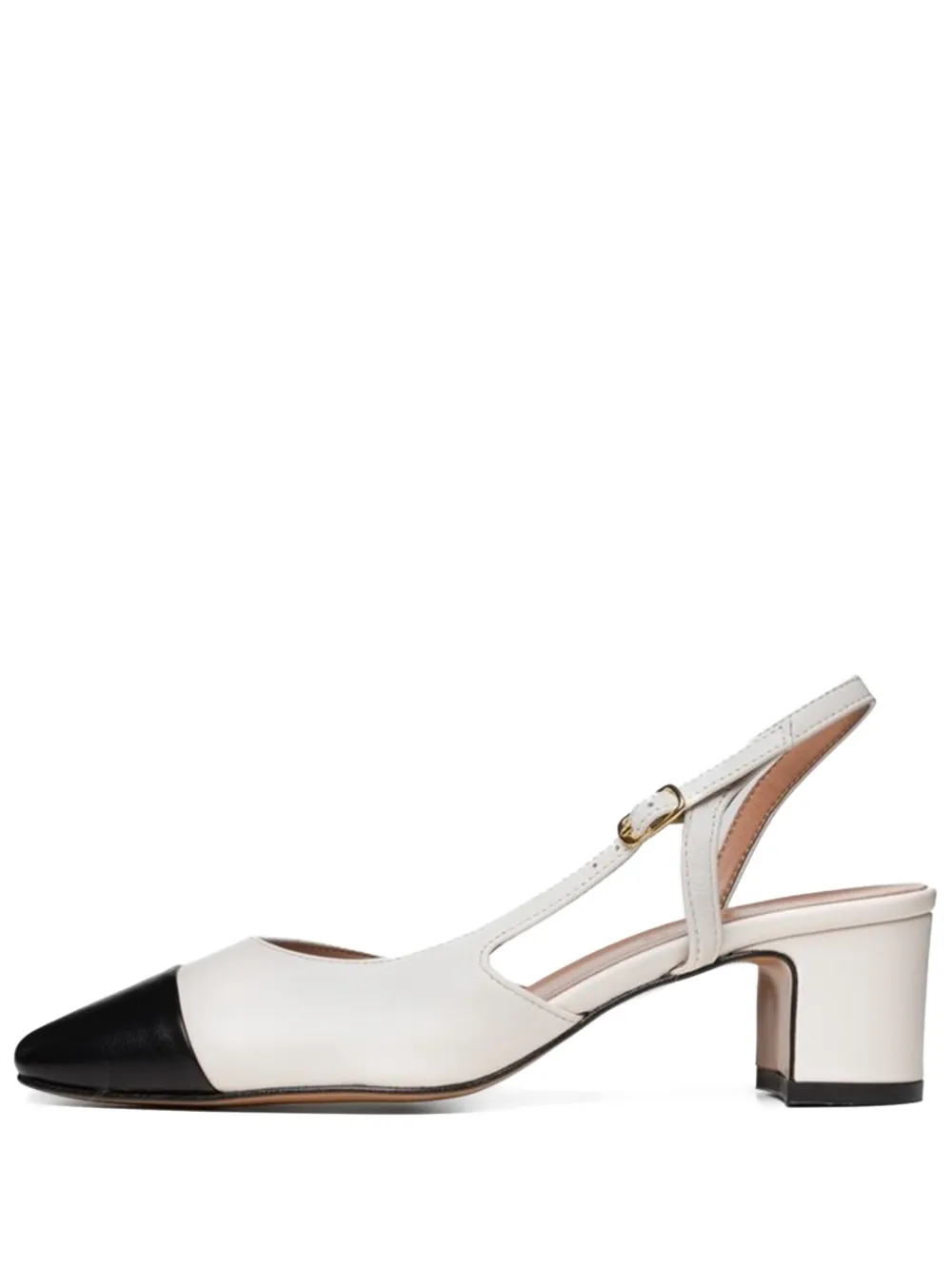 Poche Paris Edith Two-tone Slingback Pumps In White