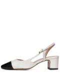 Poche Paris Edith two-tone slingback pumps - White