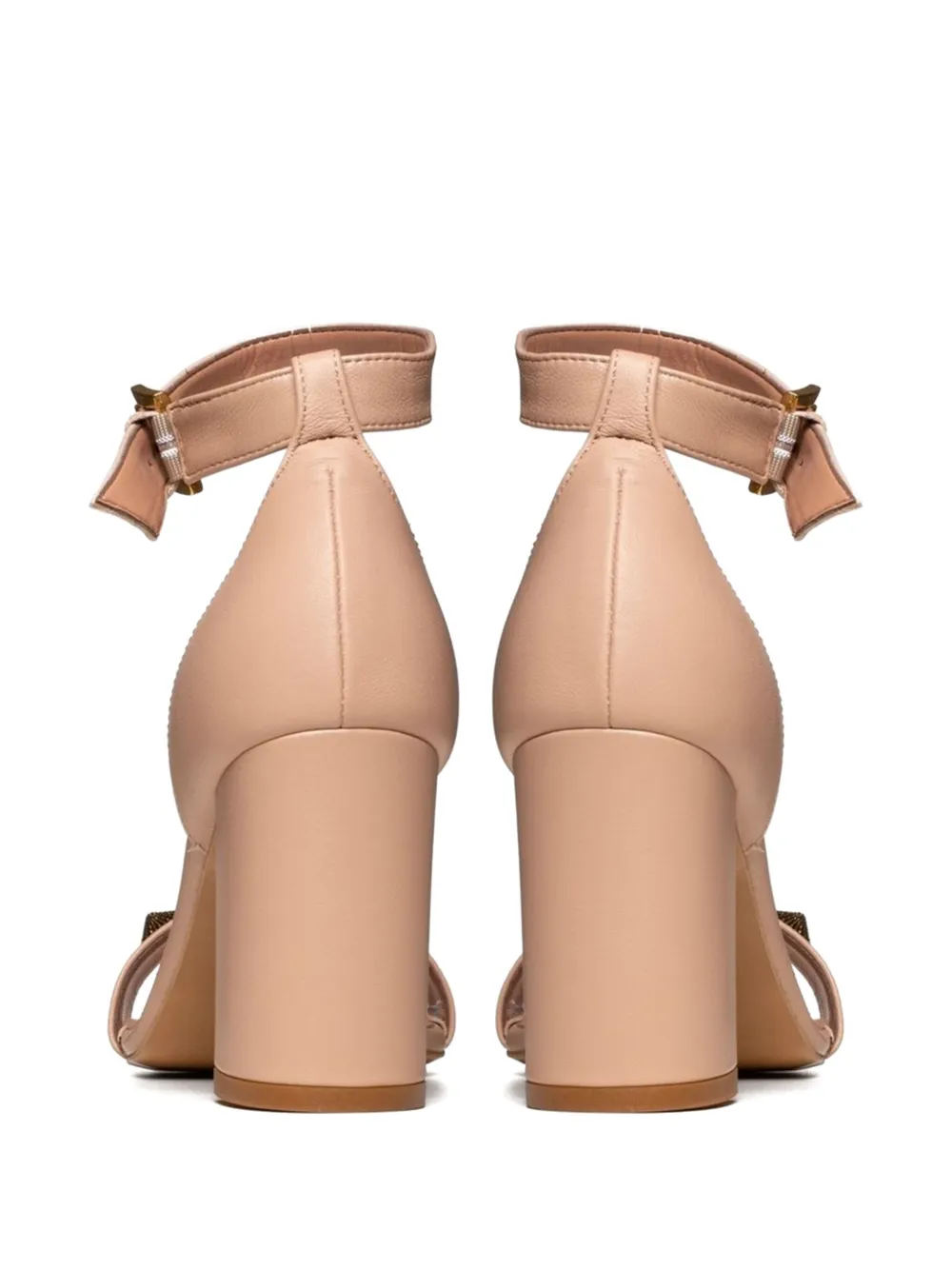 Poche Paris leather heeled sandals Neutrals