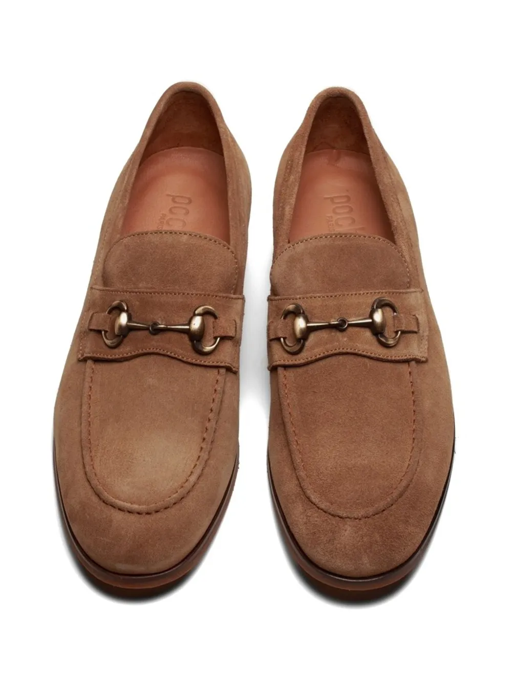 Poche Paris Leon horsebit-detail suede loafers Brown