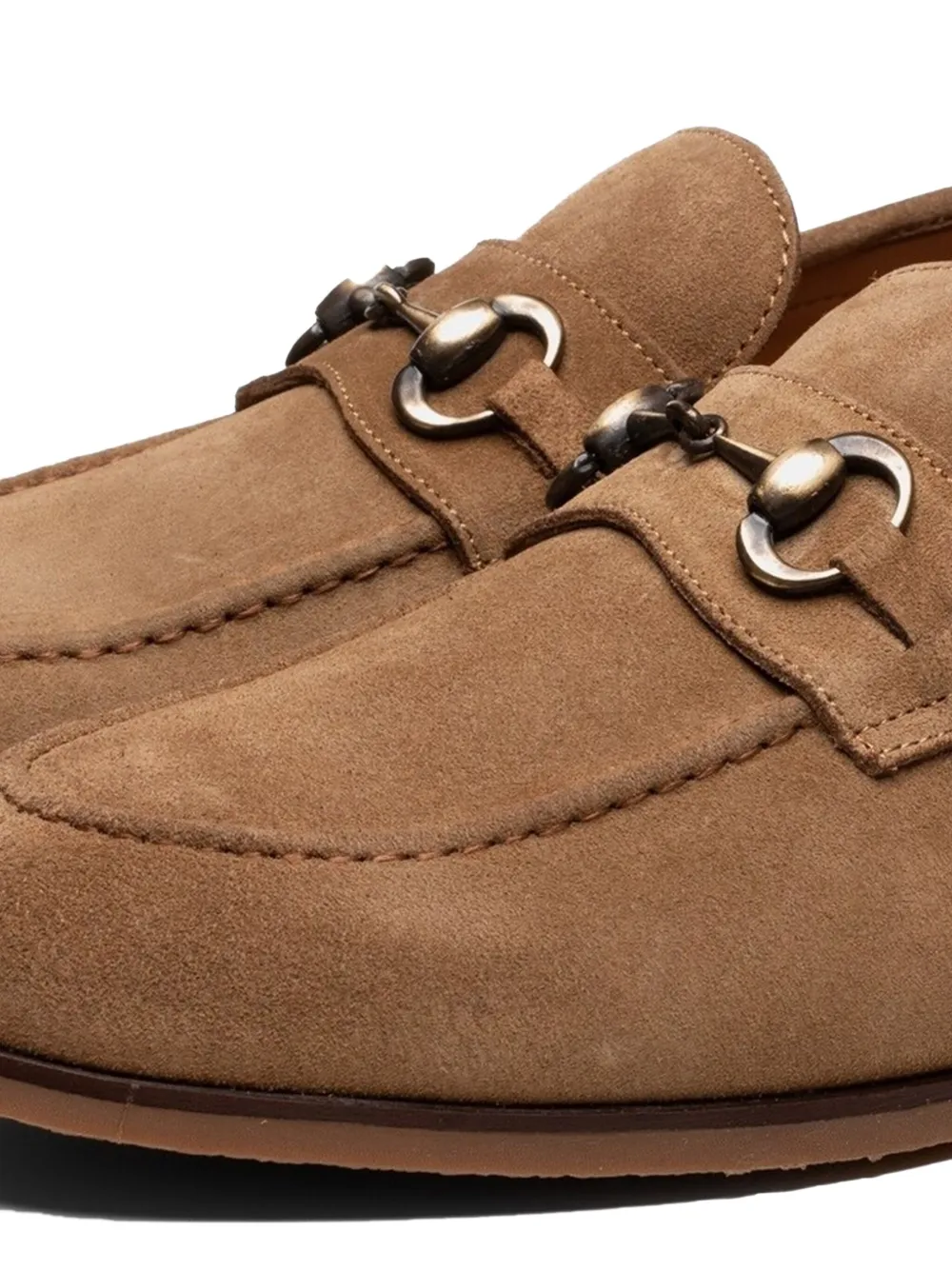 Poche Paris Leon horsebit-detail suede loafers Brown