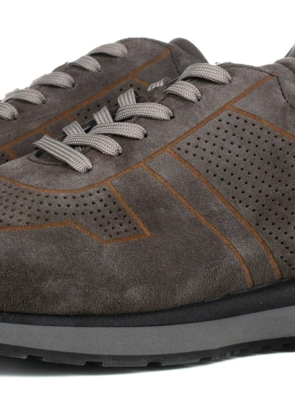 Poche Paris Tenisice perforated suede sneakers Grey