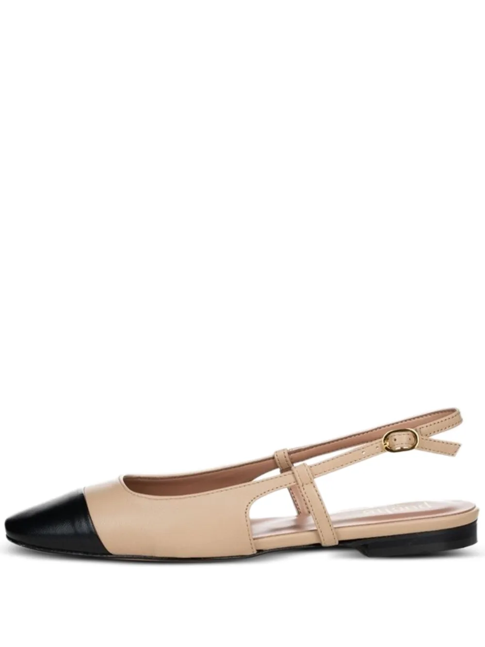 Poche Paris Yvette Slingback Two-tone Pumps In Neutral