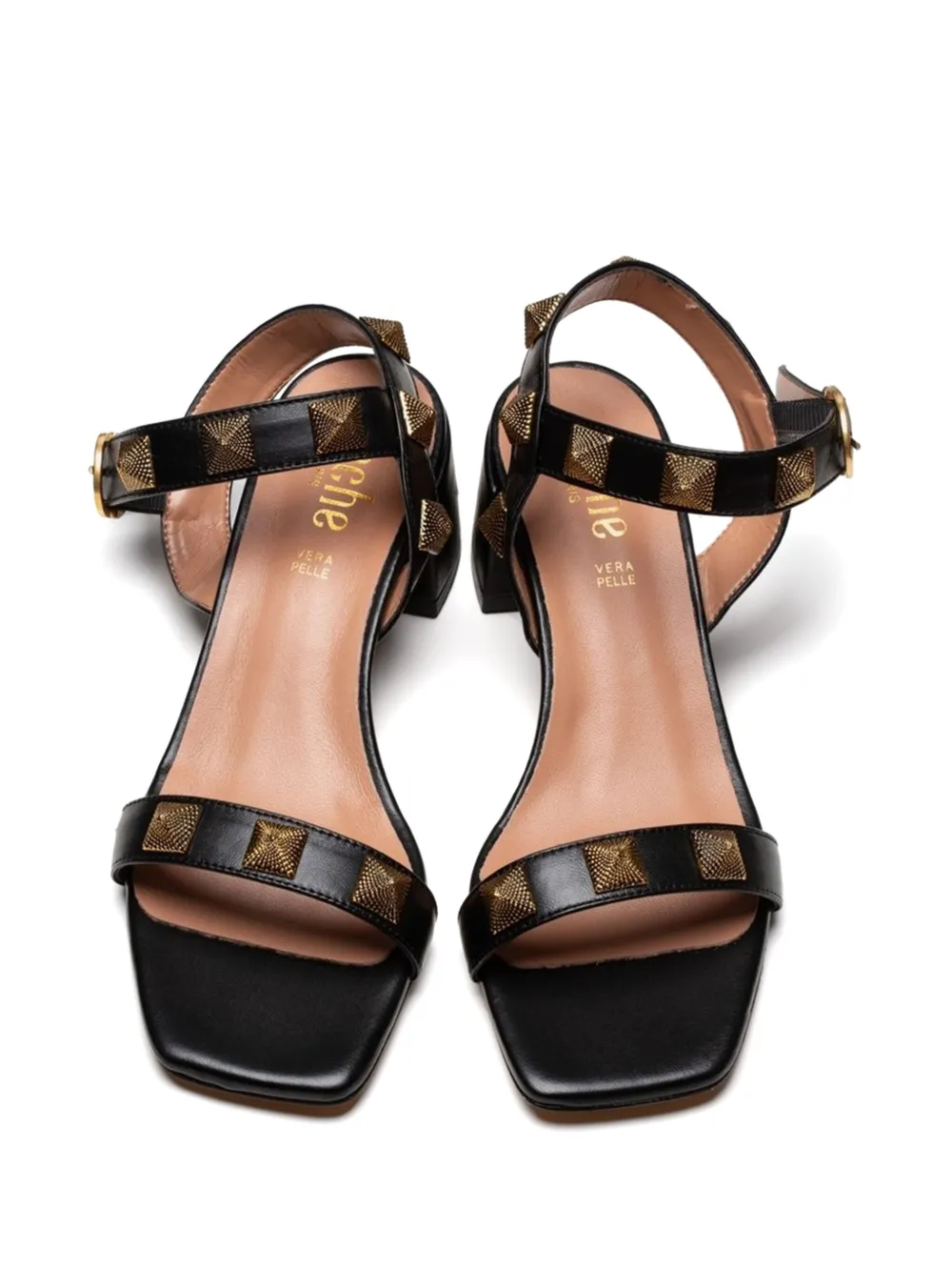 Poche Paris 45mm Gail studded ankle-strap sandals Black