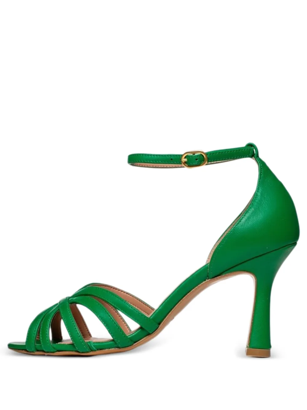 Poche Paris Ankle-strap Criss-cross Sandals In Green