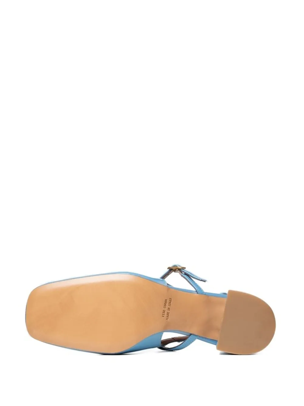 Poche Paris patent-leather buckle pumps Blue