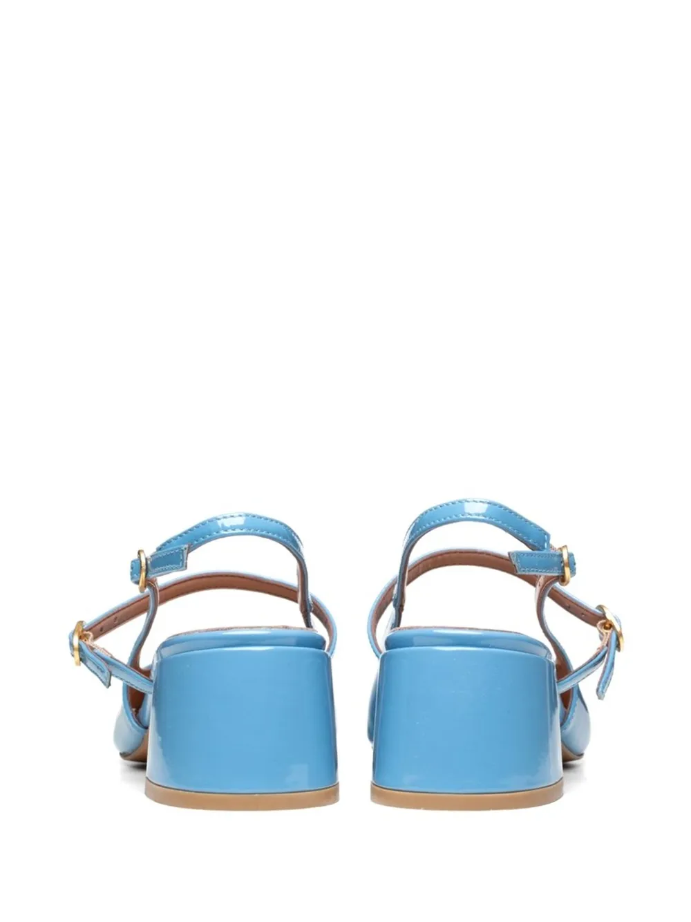 Poche Paris patent-leather buckle pumps Blue