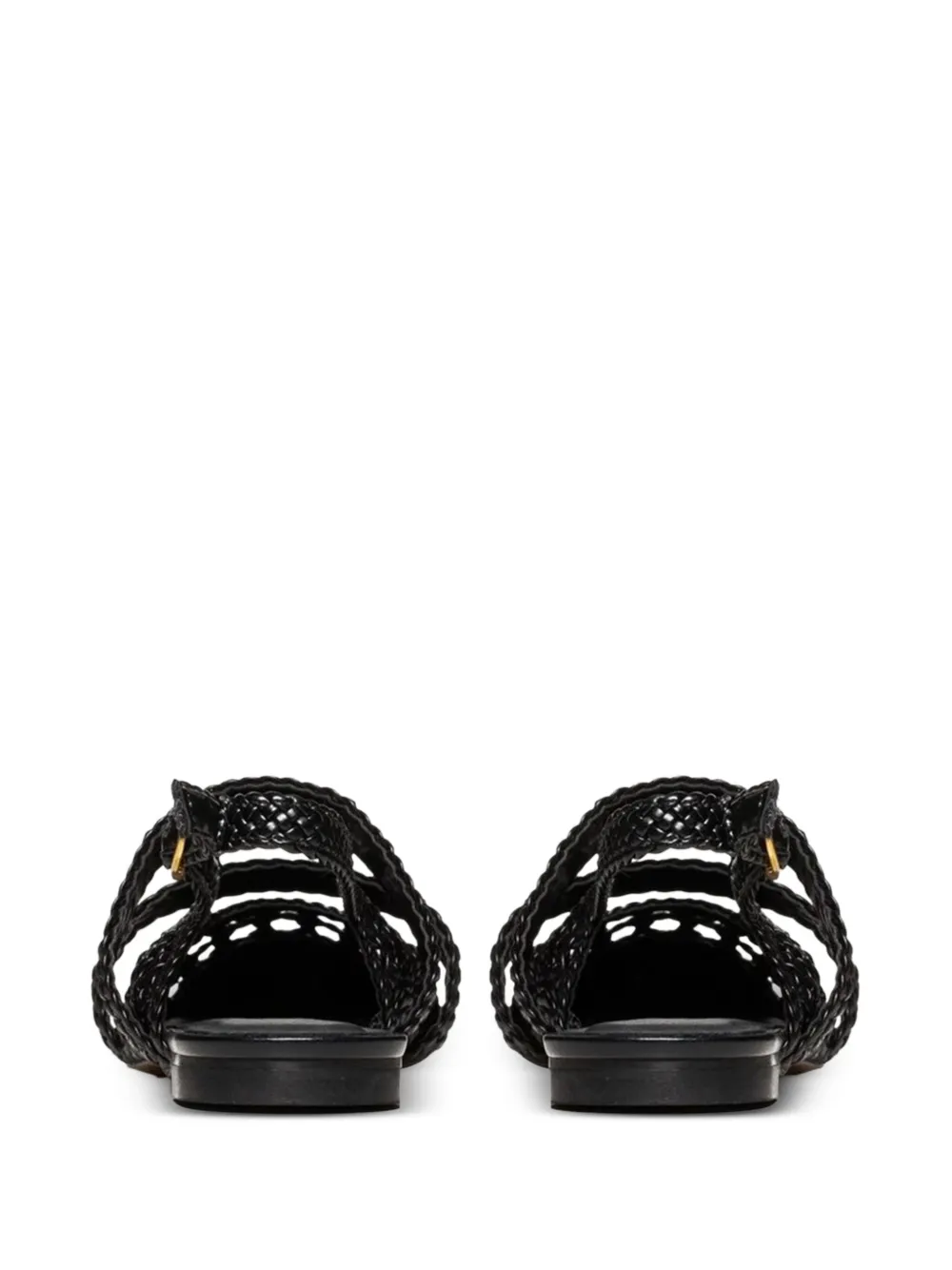 Poche Paris Geweven slingback ballerina's - Zwart