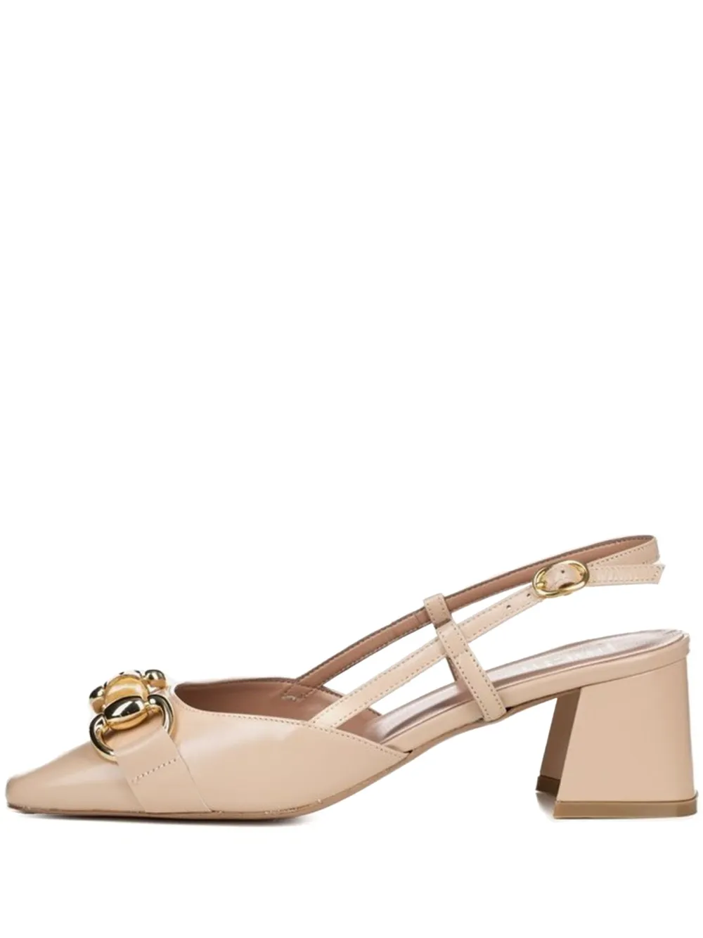 Poche Paris Bamboo-detail Slingback Sandals In Neutral
