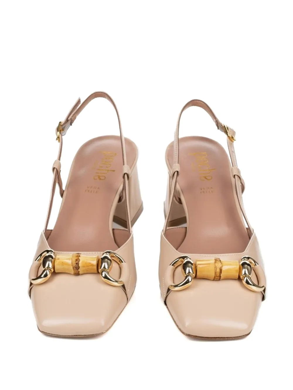 Poche Paris bamboo-detail slingback sandals Neutrals