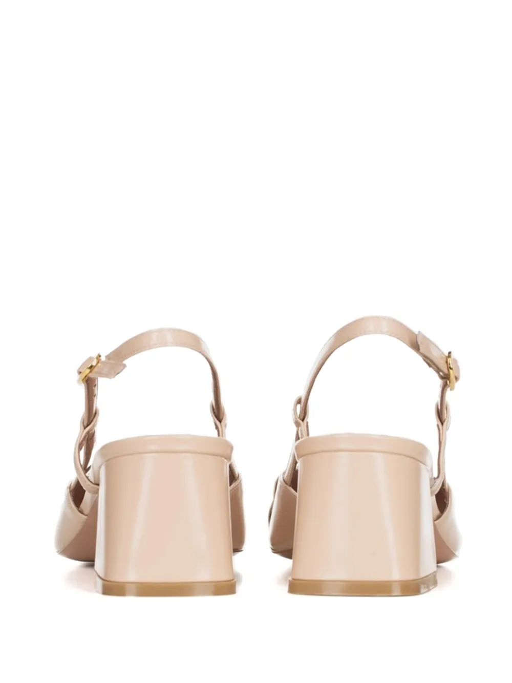 Poche Paris bamboo-detail slingback sandals Neutrals
