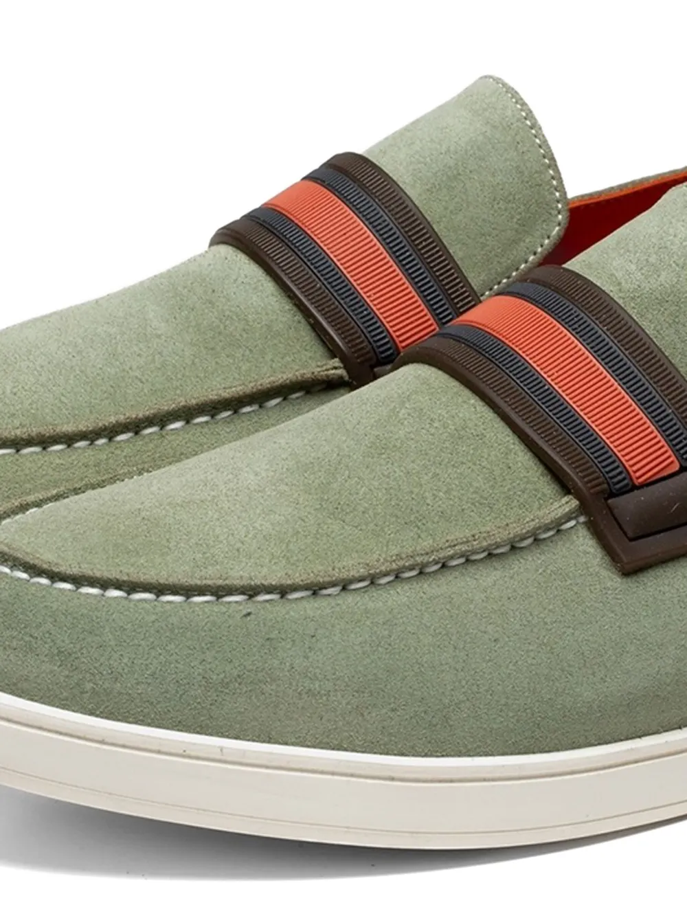 Poche Paris suede striped loafers Green