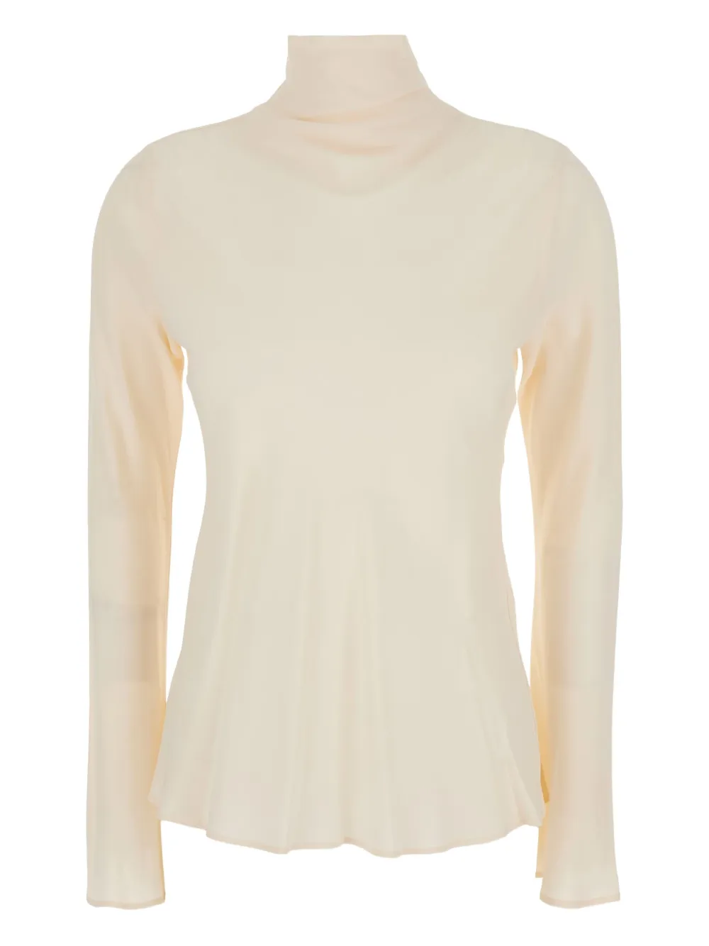 Semicouture high-neck crepe blouse Beige