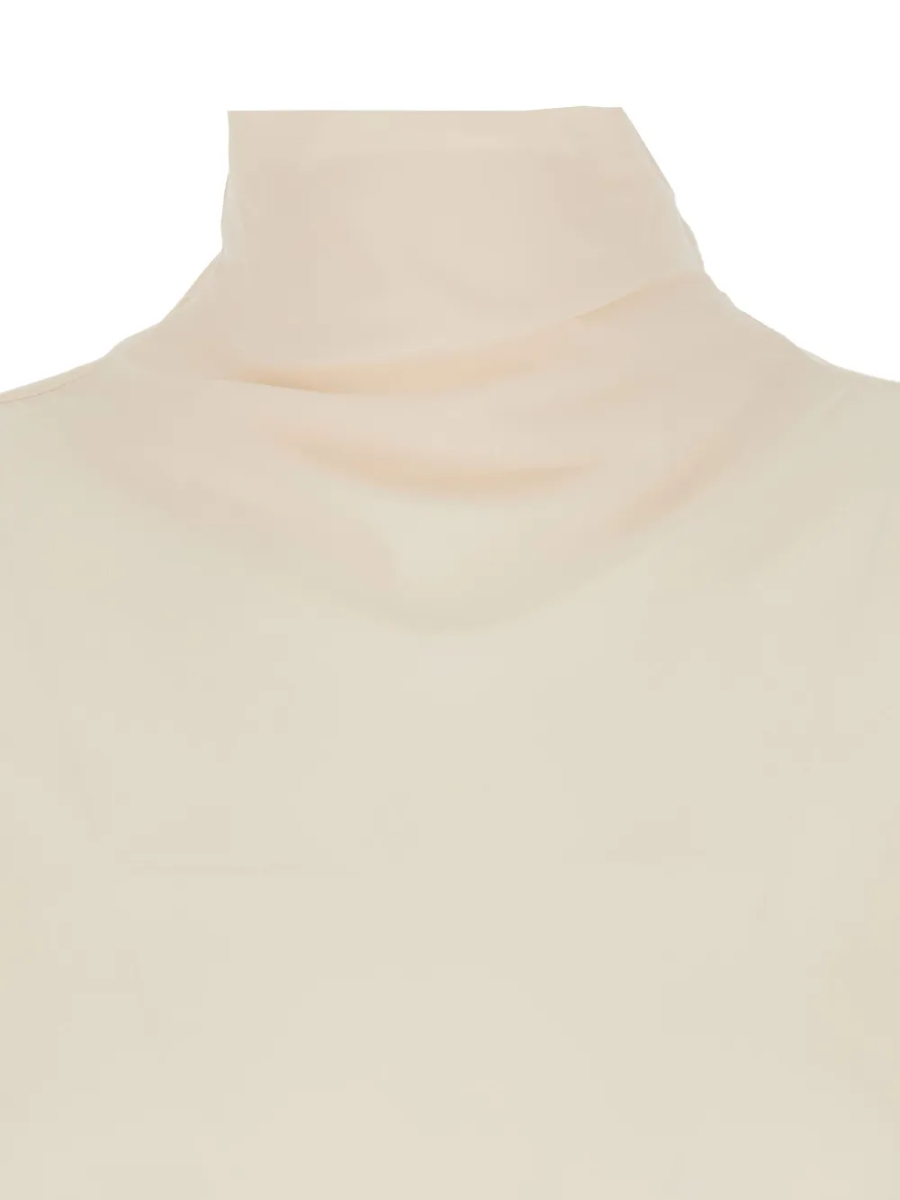 Semicouture high-neck crepe blouse Beige