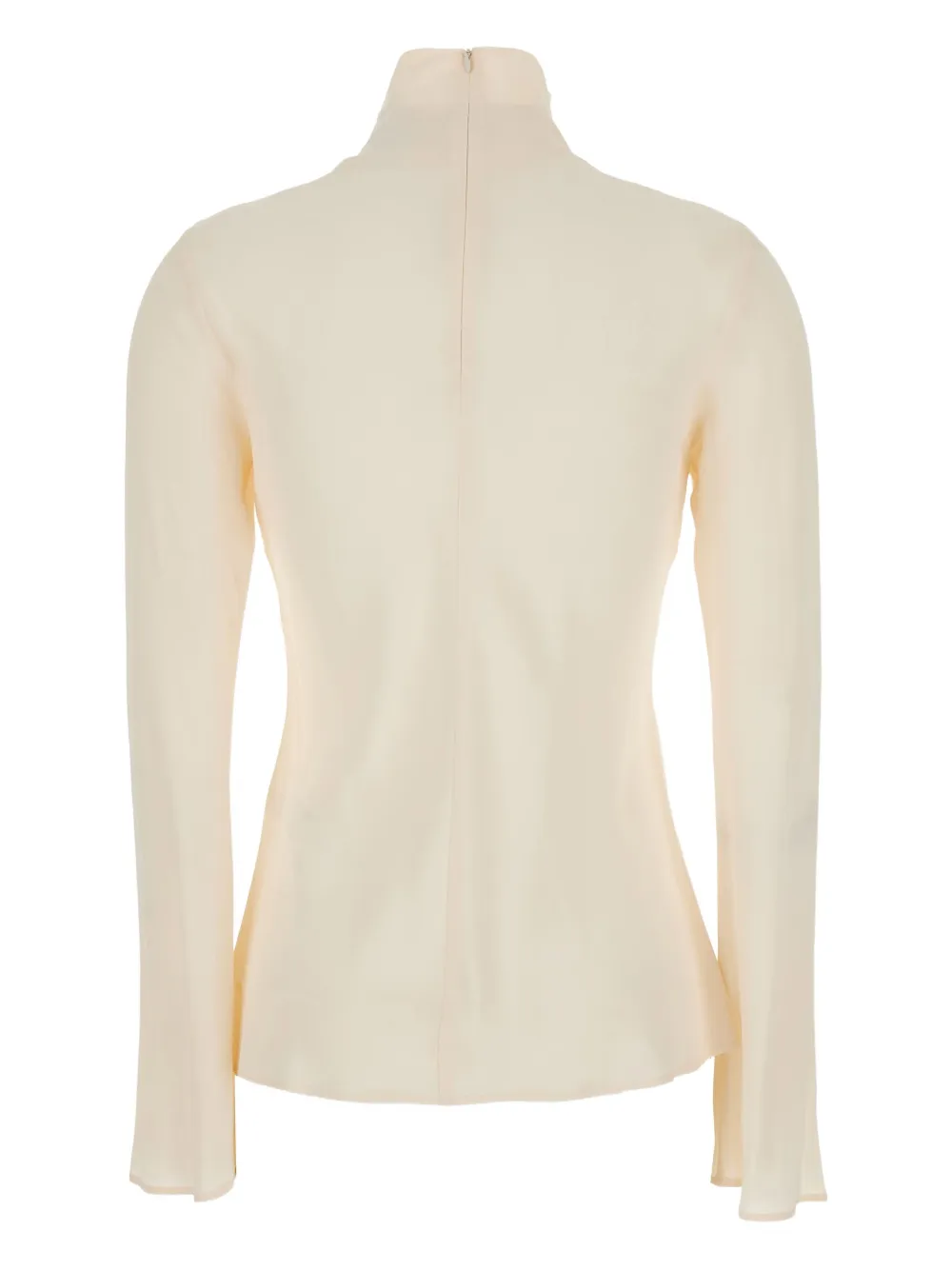 Semicouture high-neck crepe blouse Beige