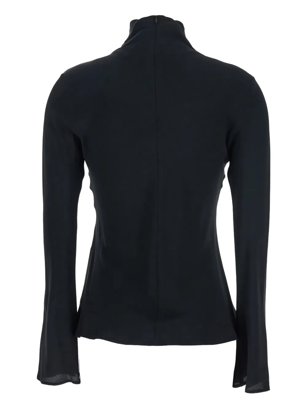 Semicouture high-neck bell-sleeve top Zwart