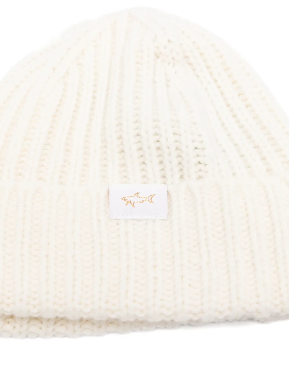 Paul & Shark ribbed wool-blend beanie hat - Beige