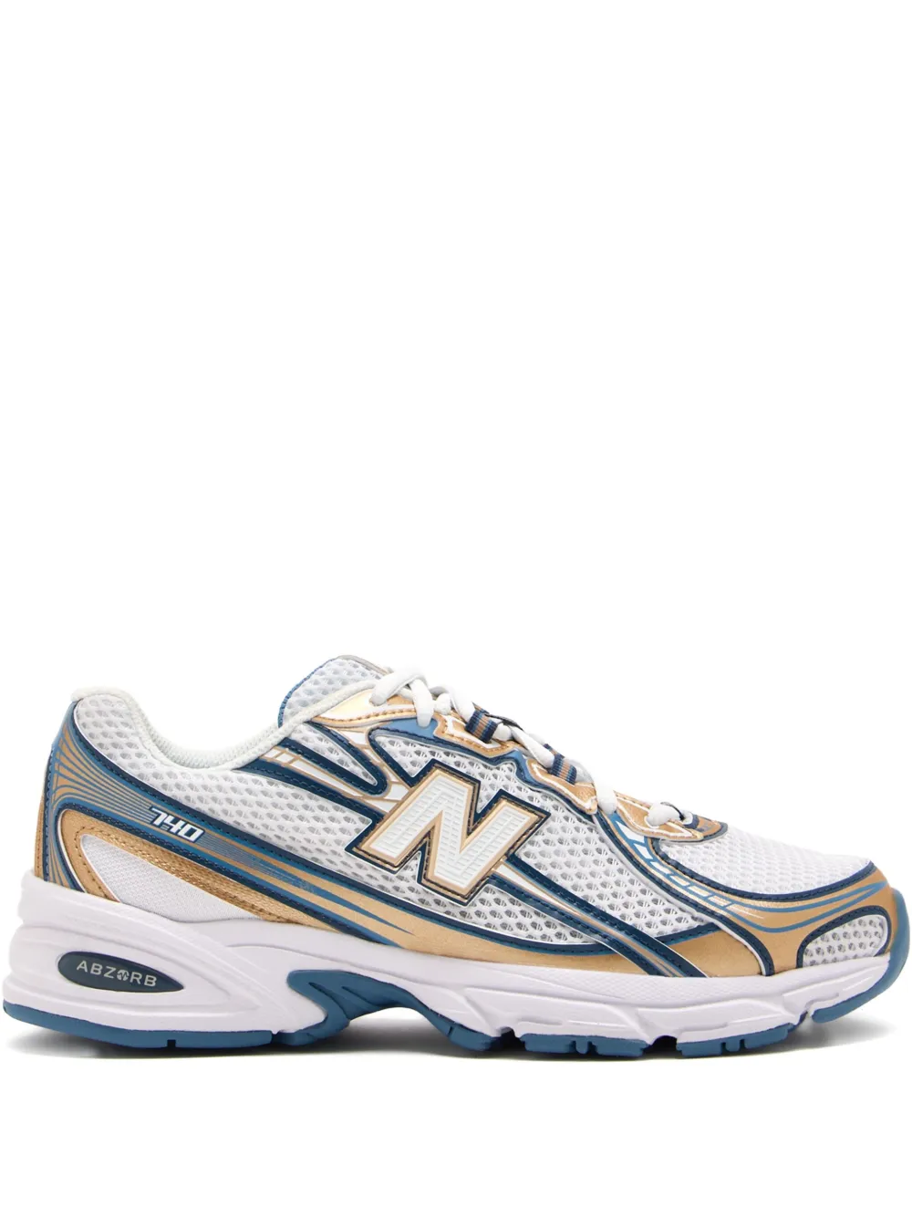 New Balance 740 mesh-panel metallic-detail sneakers White
