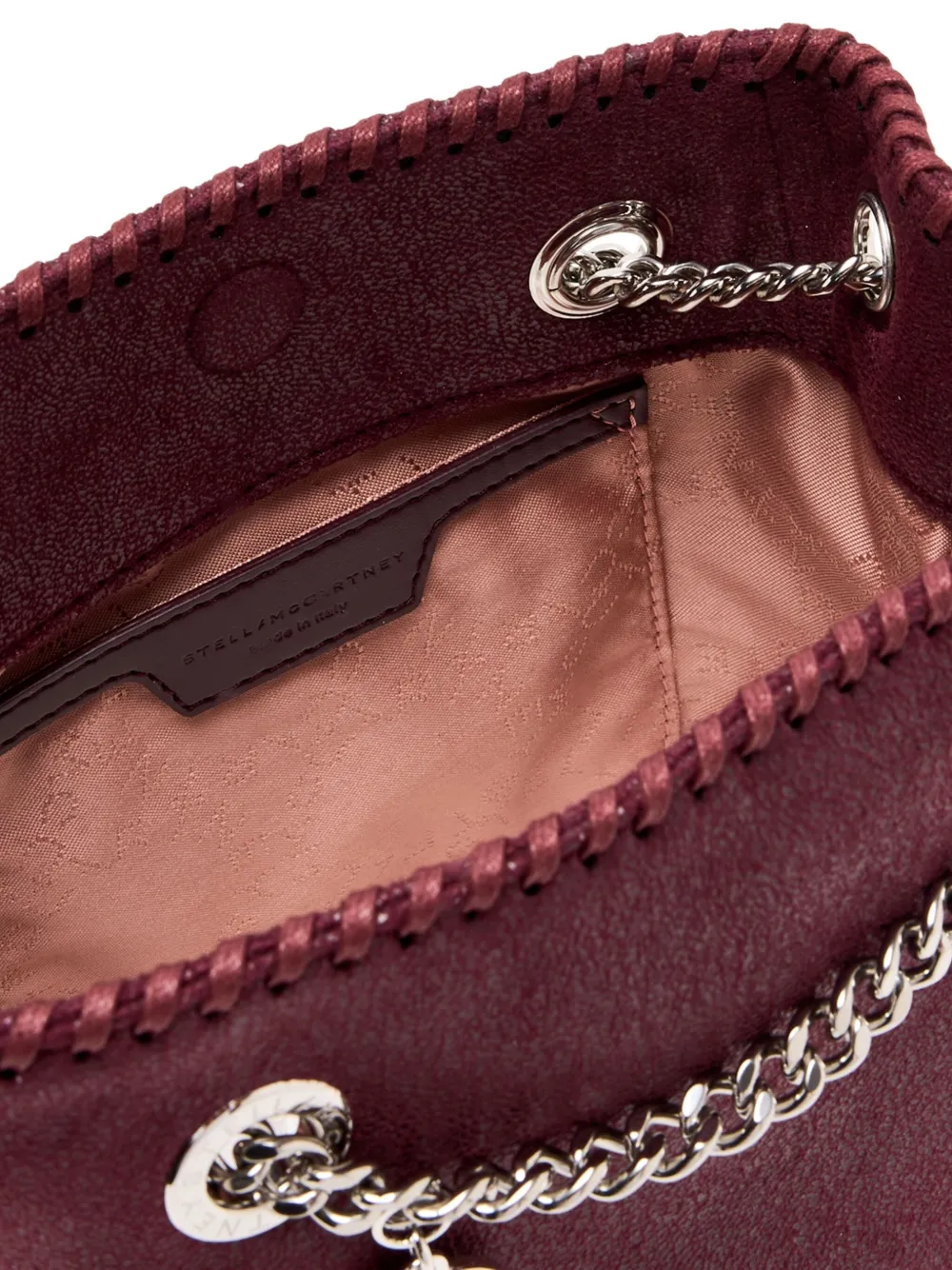Stella McCartney chain-trimmed bucket bag Rood