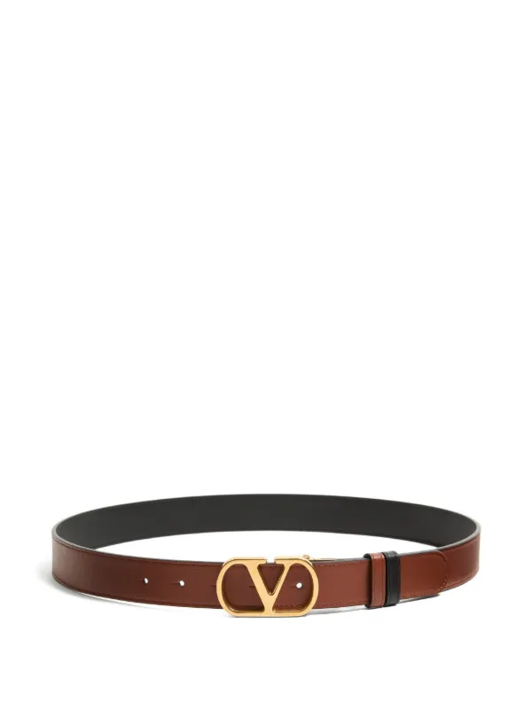 Valentino Garavani Vlogo Reversible Belt in Brown