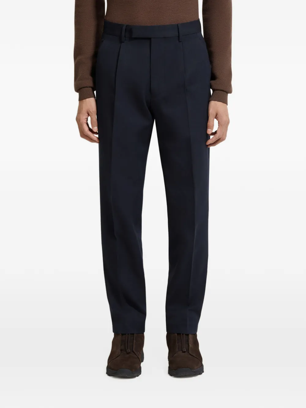 Zegna Straight plooibroek Blauw
