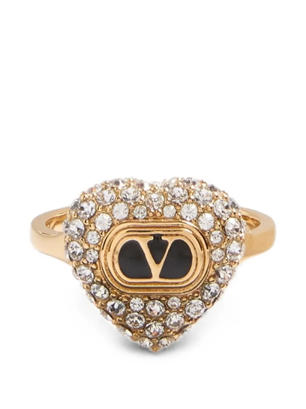 Valentino Garavani Anello Coeur Royal con cristalli - Oro