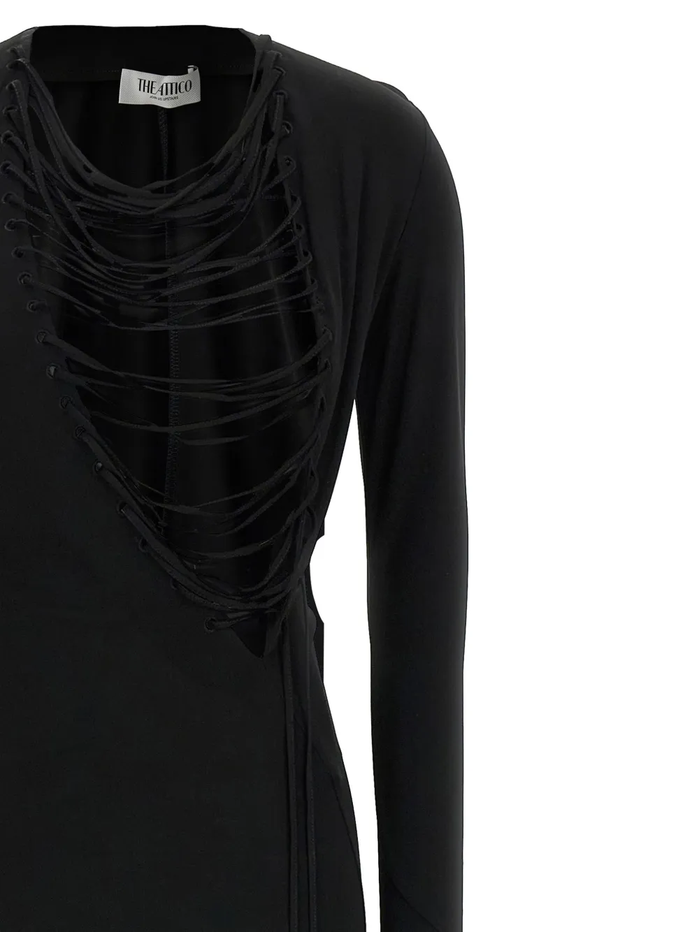 The Attico Maxi-jurk met veters Zwart