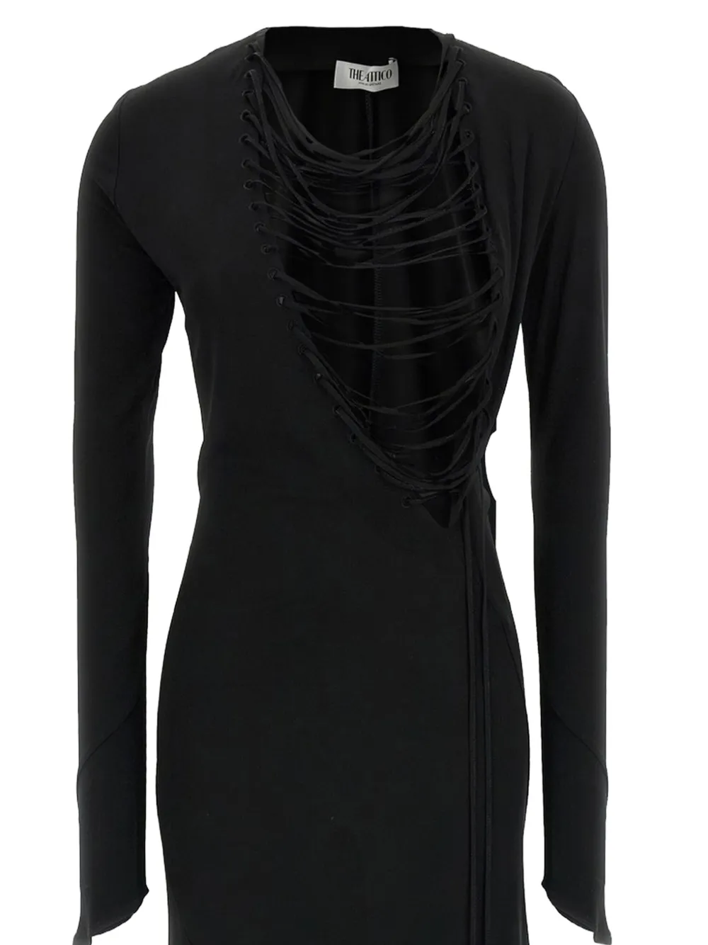 The Attico Maxi-jurk met veters Zwart
