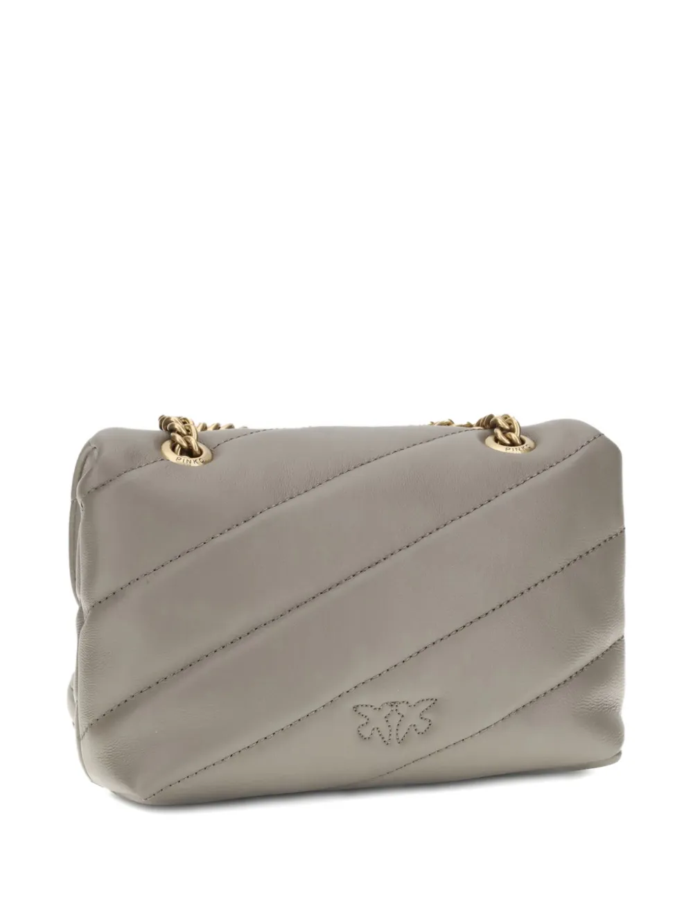 PINKO quilted birds shoulder bag - Grijs