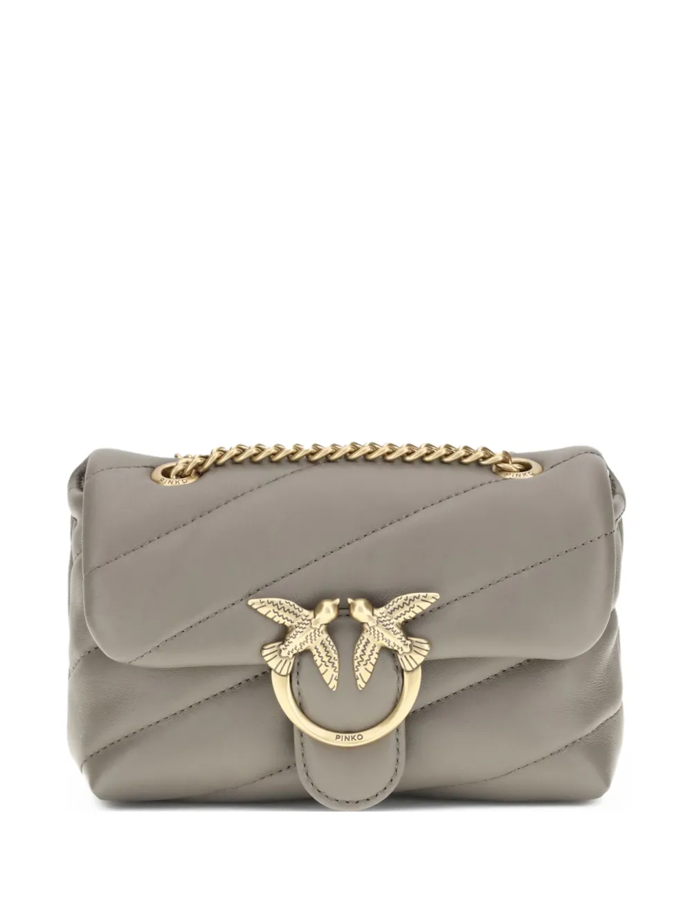 quilted birds shoulder bag