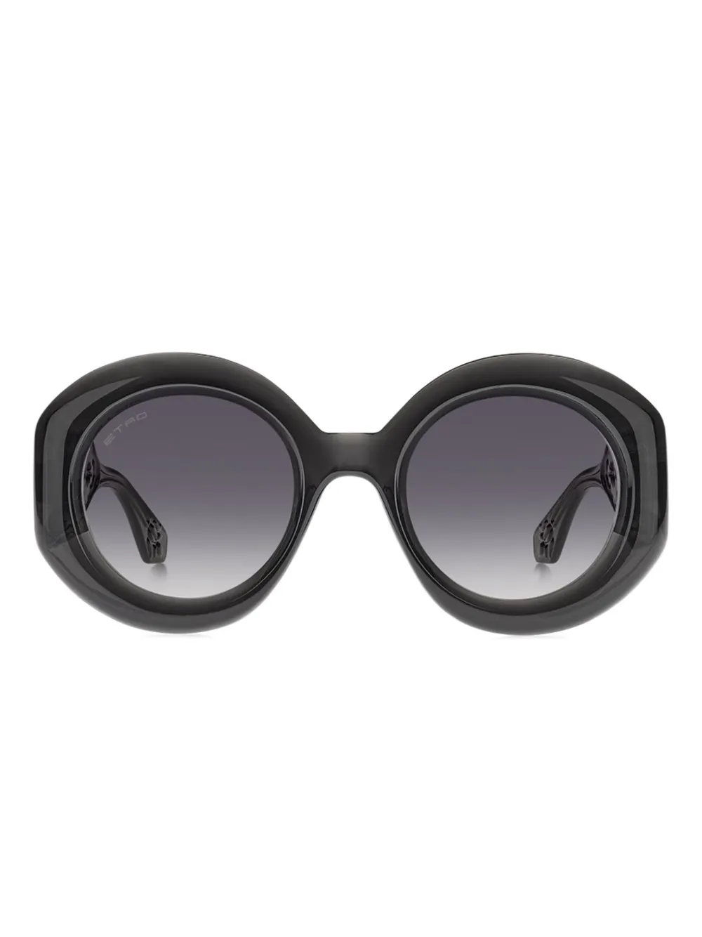 ETRO paisley-embellished round sunglasses - Nero