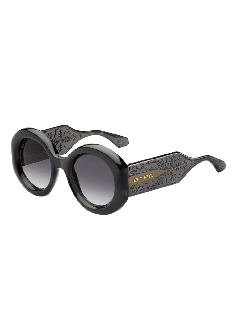  Etro Paisley-embellished Round Sunglasses - Black 