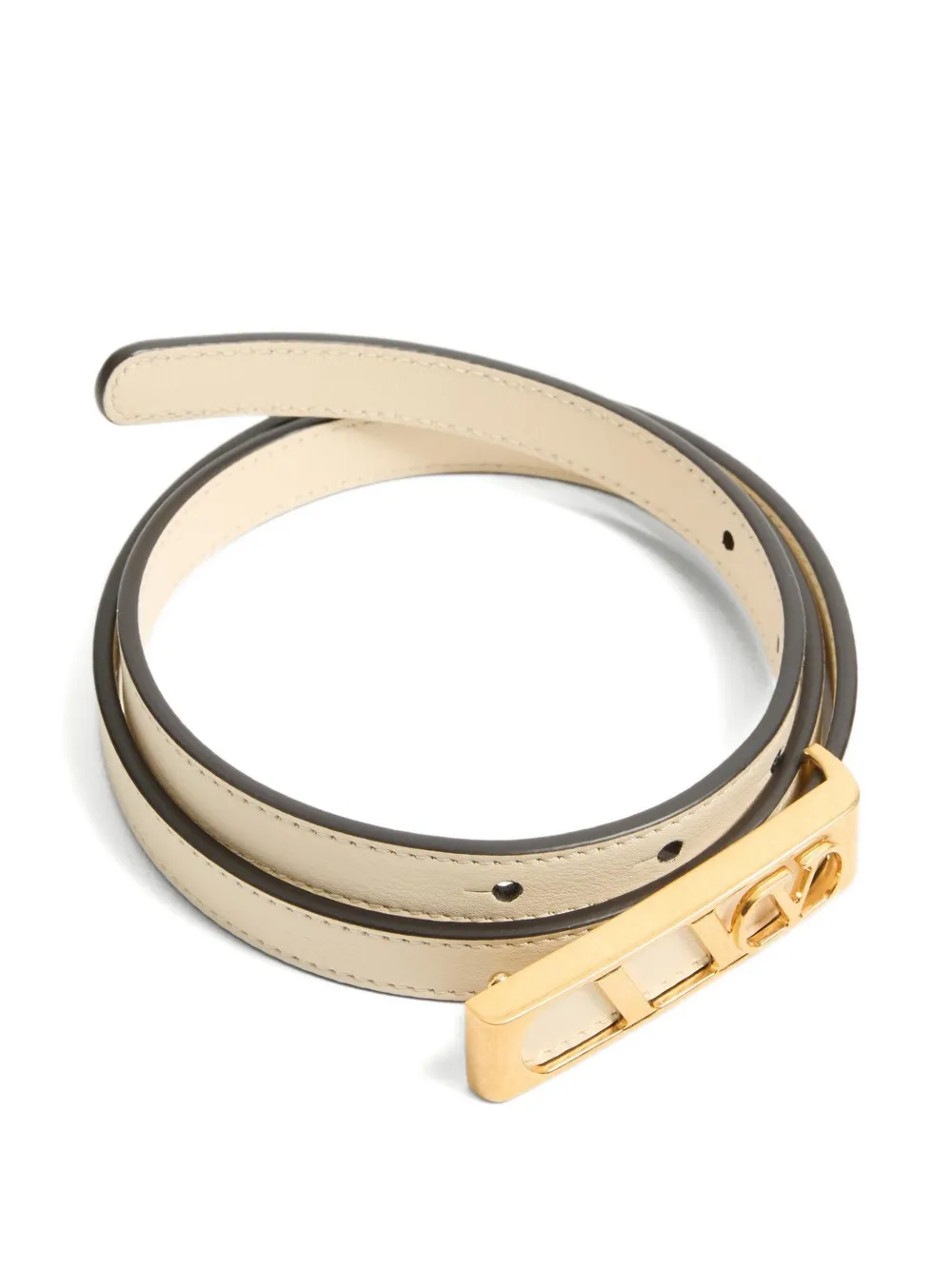 Valentino Garavani Leren riem met VLOGO - Beige
