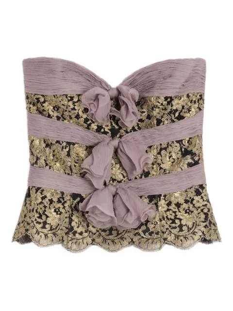 Valentino Garavani floral-lace strapless top